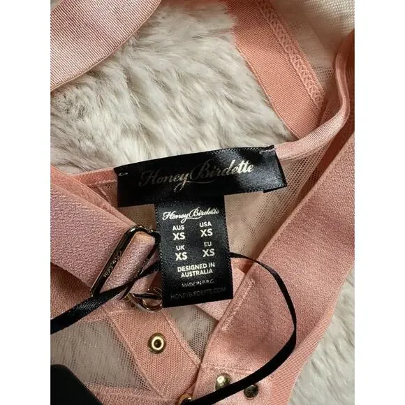 Honey Birdette INDRIA🩷 Pink & Gold Cheeky Brief XS - Picture 4 of 4